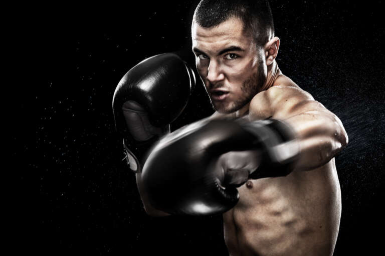 boxer with focused look